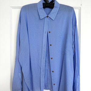 VINCE menswear shirt, French blue stripe. Button down. Size L. Like new.